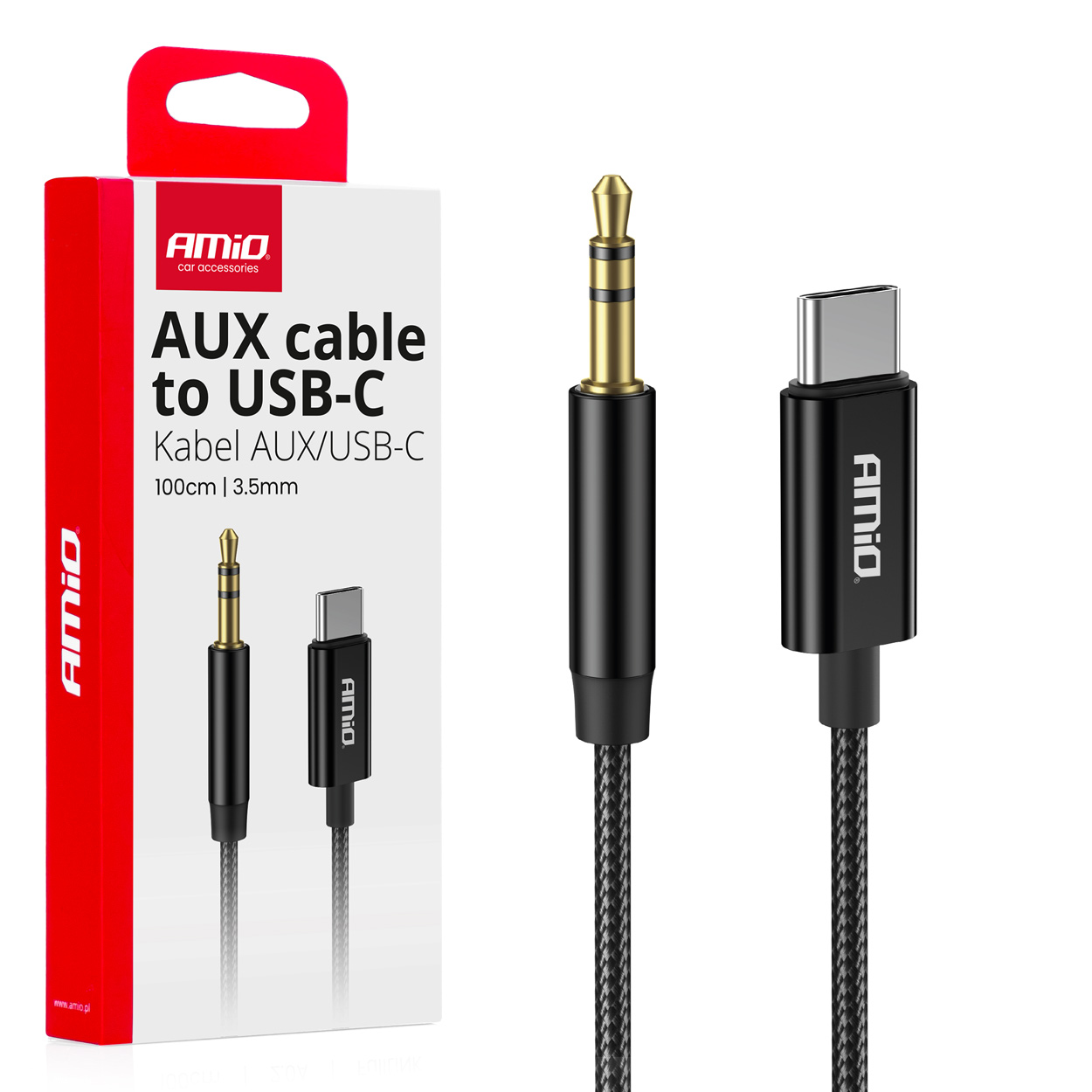 Kabel USB-C na TYP AUX Mini Jack 3,5mm 1m AMiO-04294, , ,