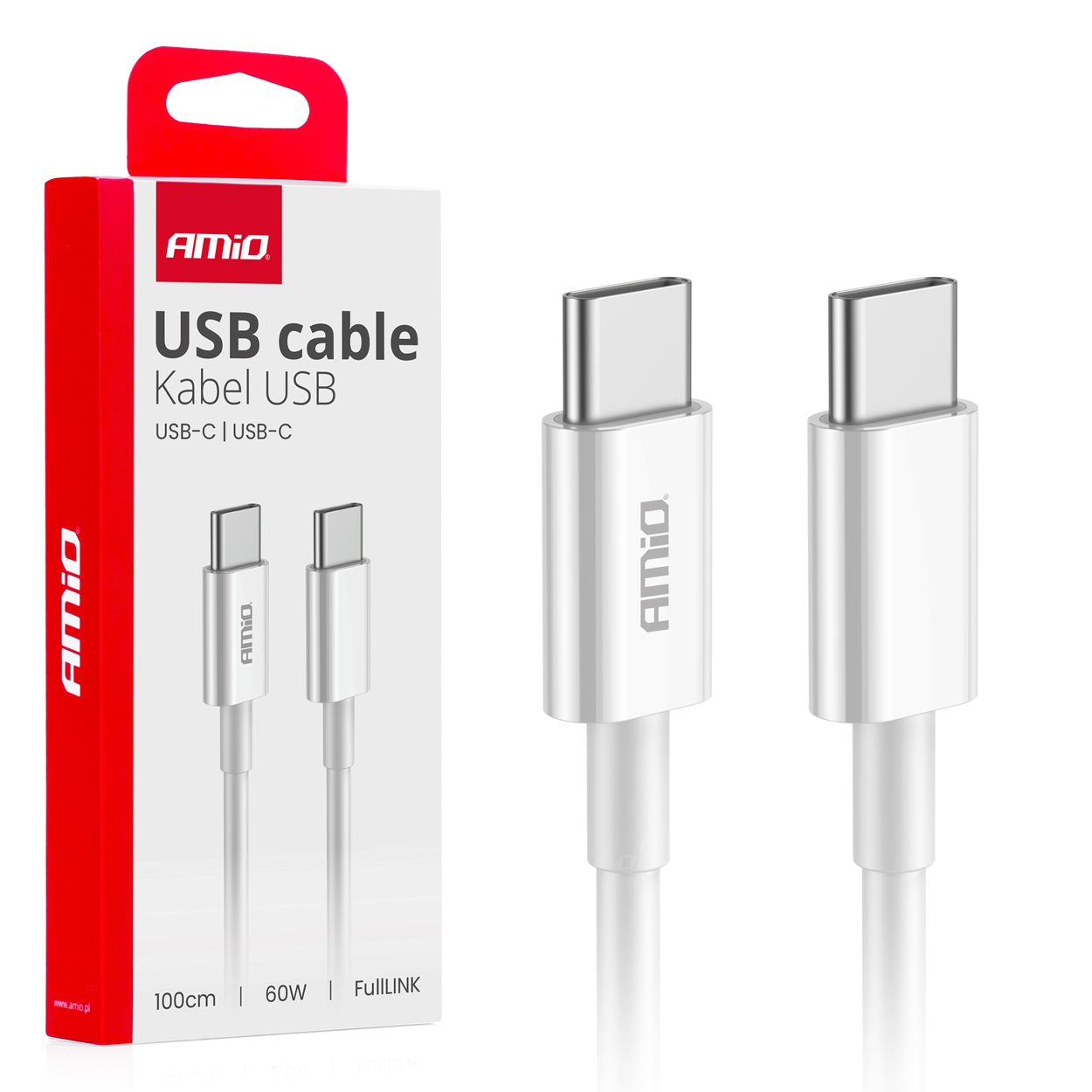 Kabel 'USB-C na USB-C 60W 100cm FullLINK AMIO-03896