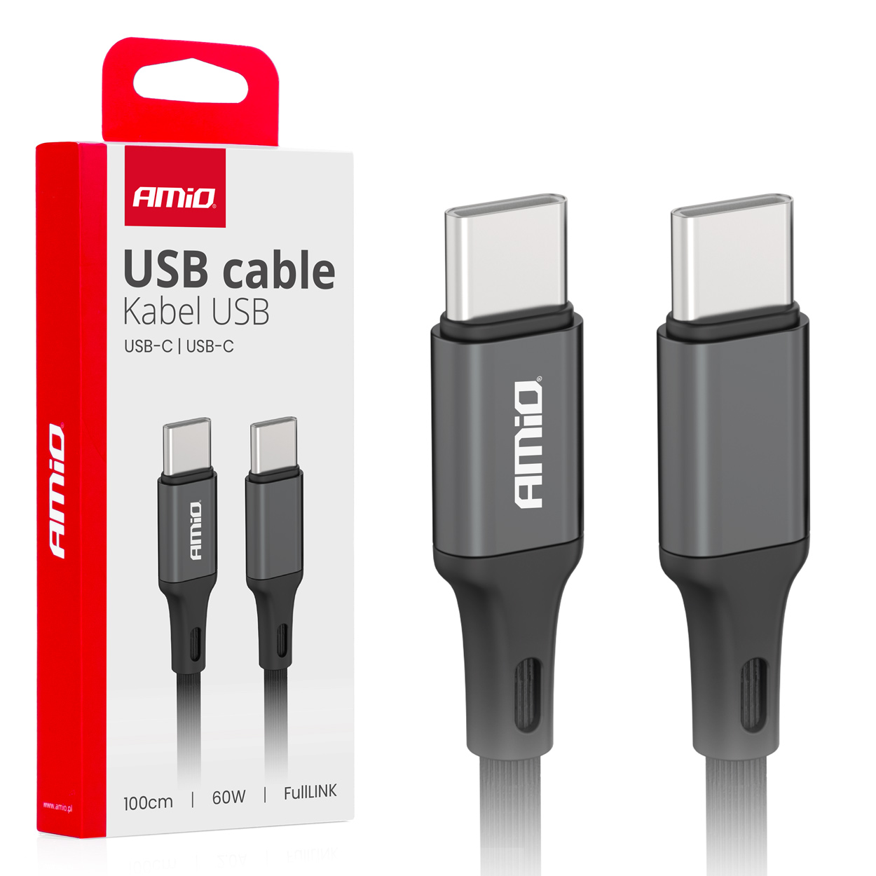 Kabel 'USB-C na USB-C 60W 100cm FullLINK AMIO-03902