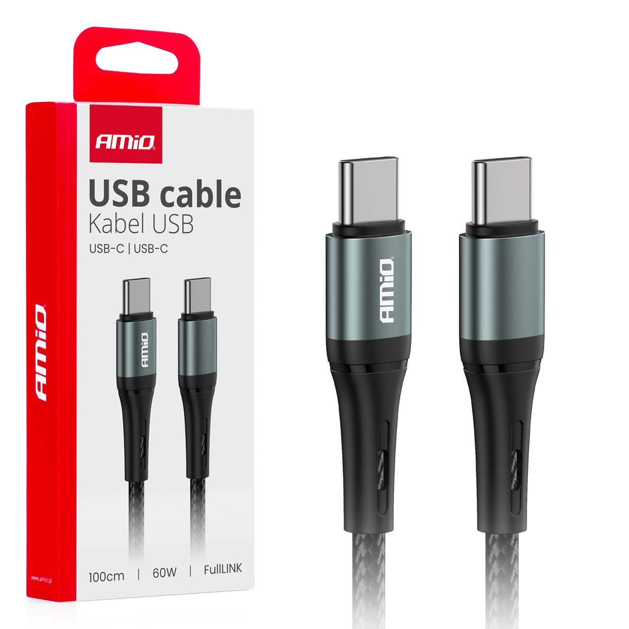 Kabel 'USB-C na USB-C 60W 100cm FullLINK AMIO-03914