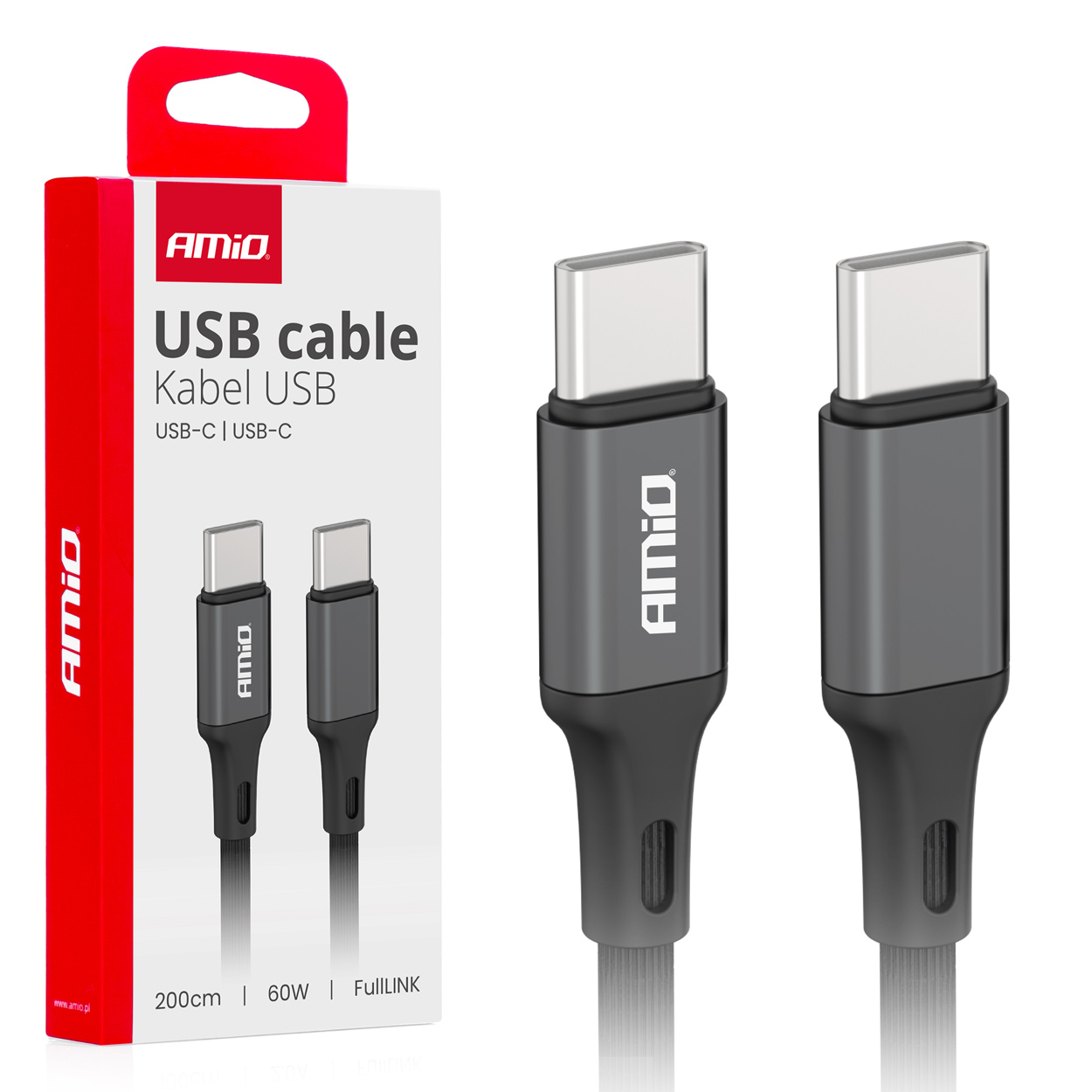 Kabel 'USB-C na USB-C 60W 200cm FullLINK AMIO-03903