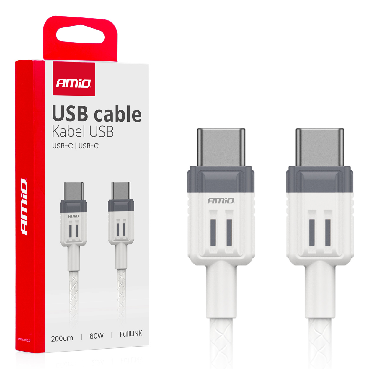 Kabel 'USB-C na USB-C 60W 200cm FullLINK AMIO-03909