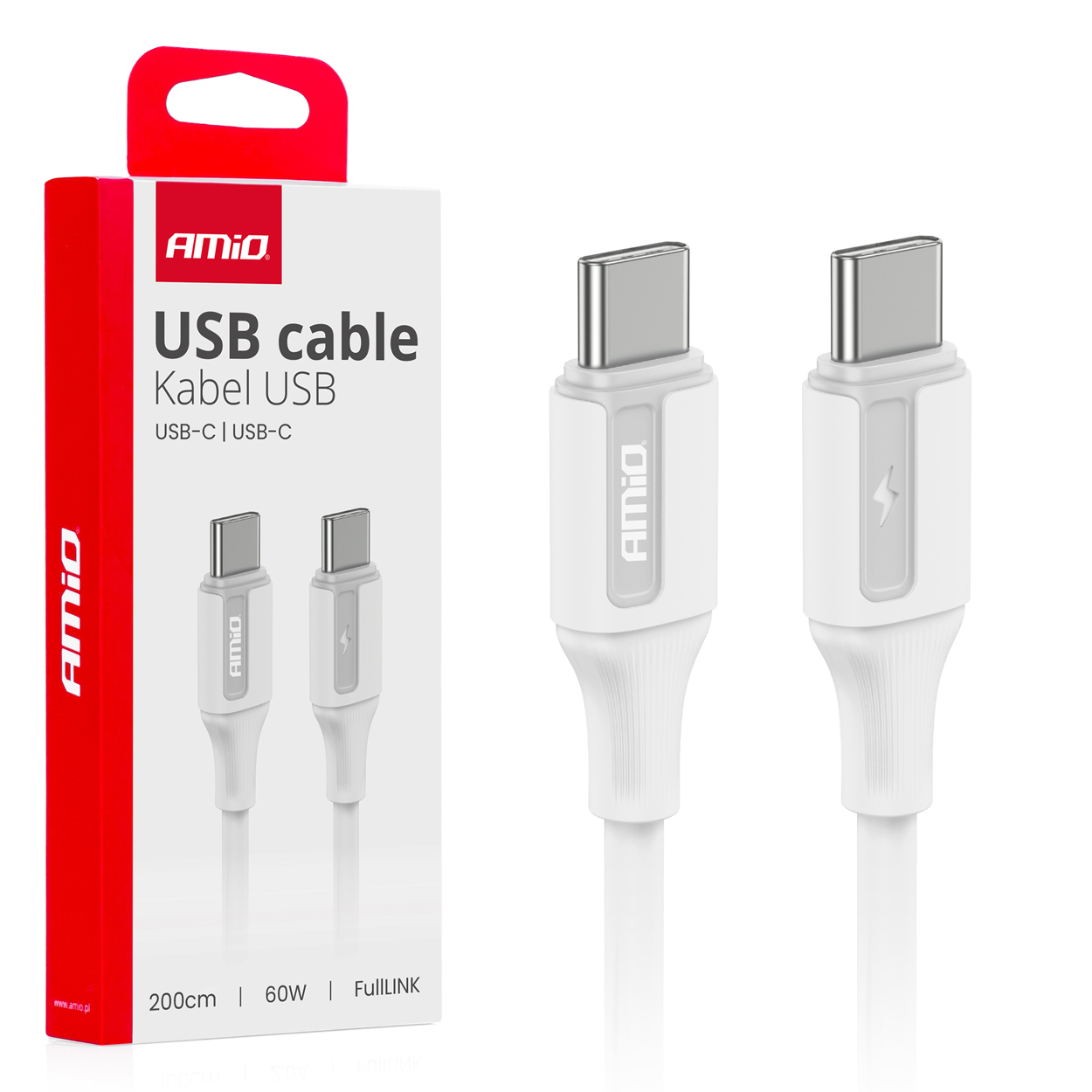 Kabel 'USB-C na USB-C 60W 200cm FullLINK AMIO-03921