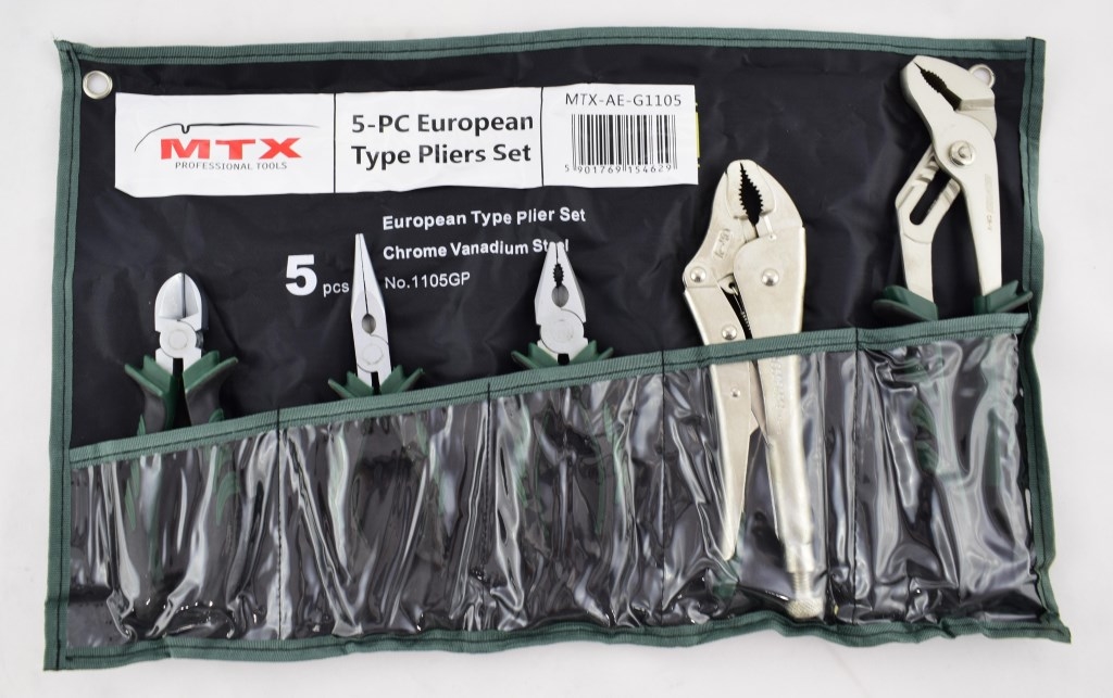 Kleště sada 5-ks kombinačky, štípačky, trubkové, MTX MTX-AE-G1105