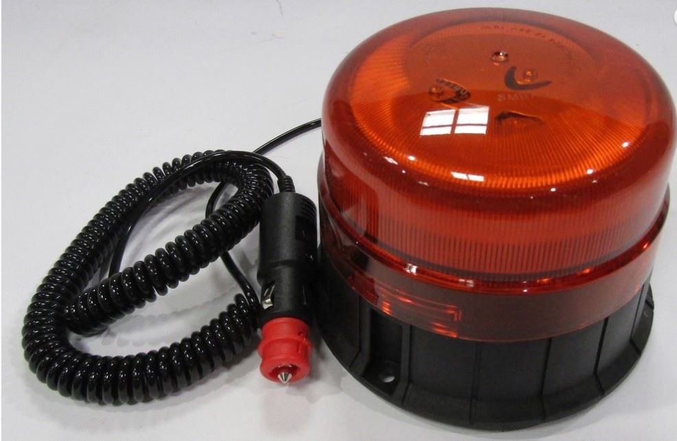 Maják oranžový LED 12-24V magnetický/3-úchyty "KOGUT" ECE R10 a R65 výška majáku 116mm