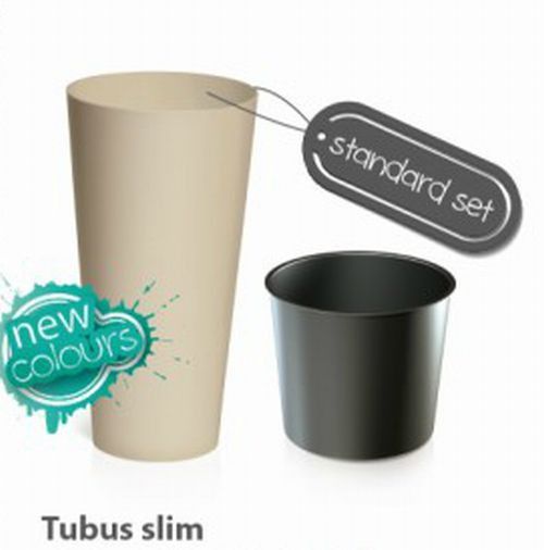 Prosperplast Květináč TUBUS SLIM + vklad antracit mat 30 cm