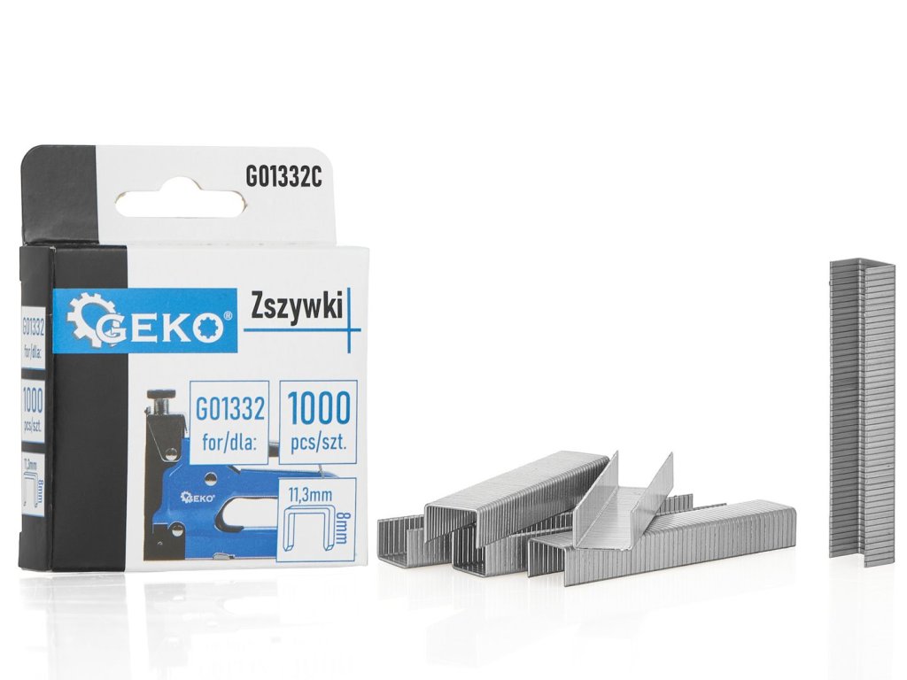 Spony do sponkovačky 8 mm, typ G, 1,2×11,3 mm, 1000 ks - GEKO, 8 mm