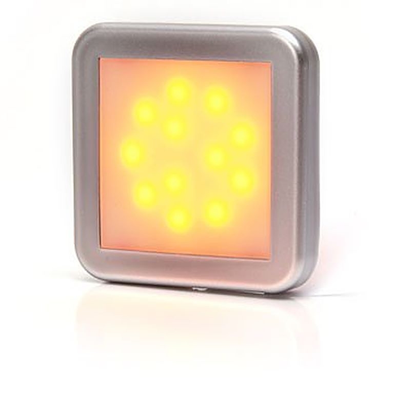 Svítilna poziční boční LED čtvercová 12-24V žlutá WAS W122/986