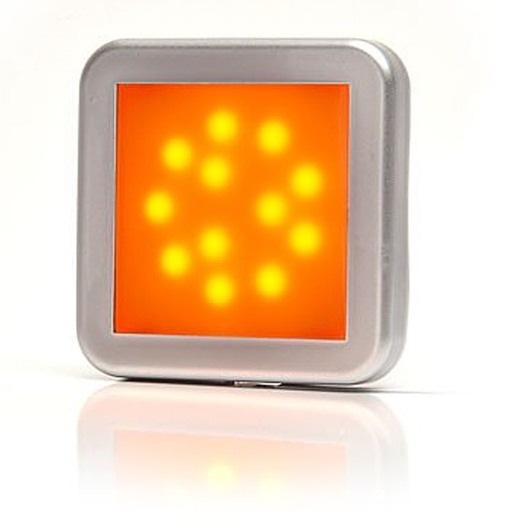 Svítilna poziční boční LED čtvercová 12-24V žlutá WAS W122/986KR