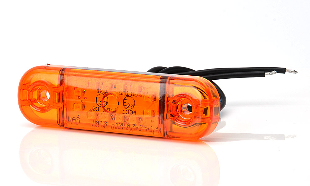 Svítilna poziční LED oranžová boční 12LE WAS W97.3B