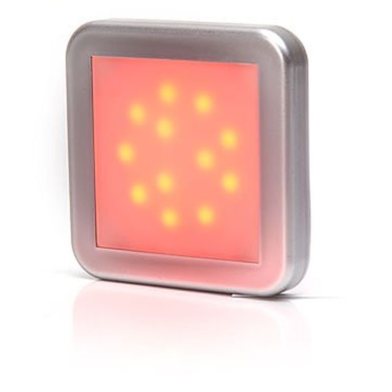 Svítilna poziční zadní LED čtvercová 12-24V červená WAS W122/987