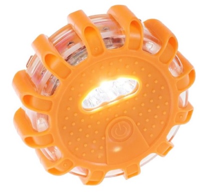 Svítilna výstražná LED magnetická, 9 funkcí - 15 LED - bateriová oranžová