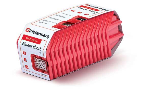 Kistenberg PPKBISS10-3020 Set úložných boxů 16ks BINEER SHORT 92x77x60 mm červený