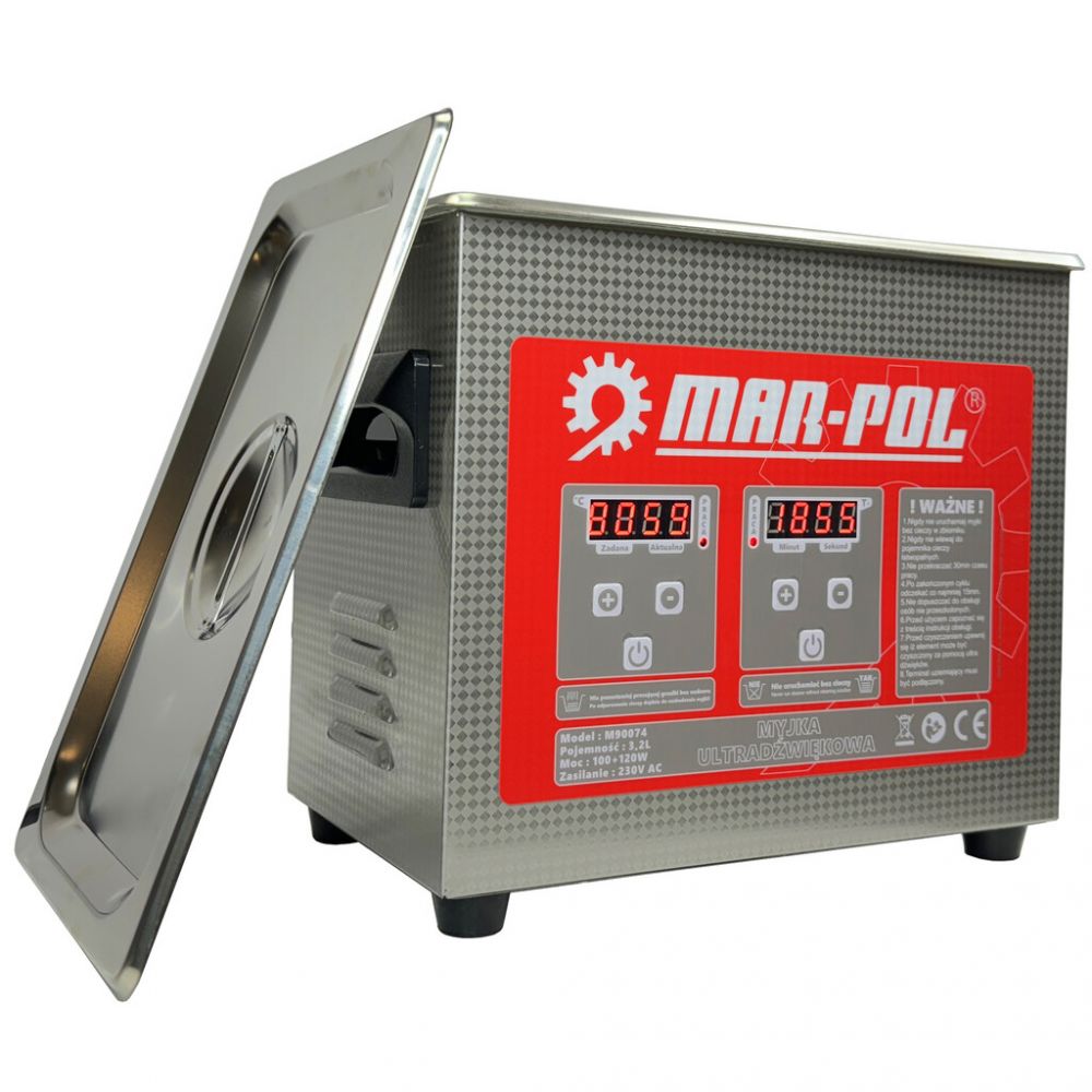 MAR-POL Ultrazvuková čistička 120W, 3,2l M90074