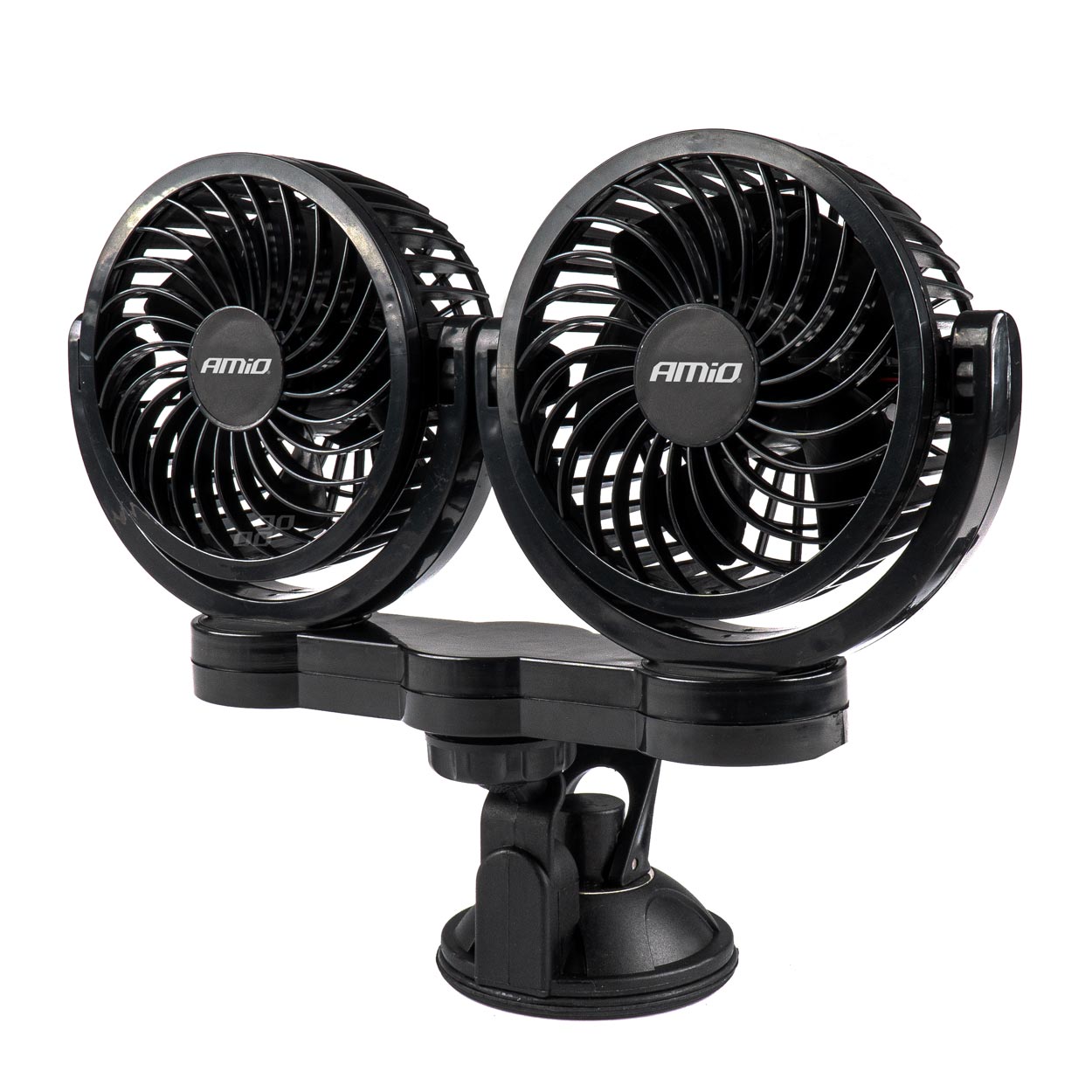 AMIO Ventilátor do auta s přísavkou 2x10,2cm 24V