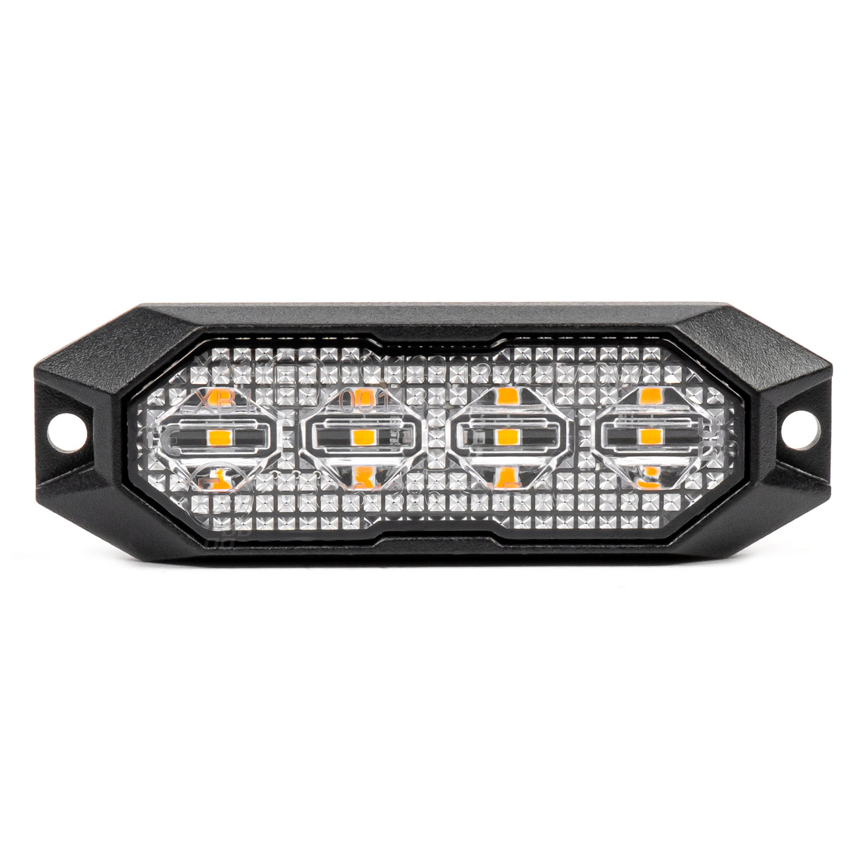 Výstražné osvětlení oranžové 4x3W LED R65 R10 12 / 24V IP6K9K AMIO-03929