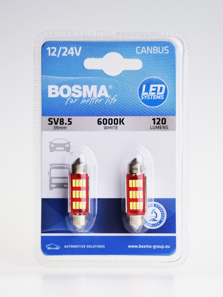 Žárovka 12/24V LED SV8,5W 12XSMD 6000K bílé 2ks v balení BOSMA 7411, , ,