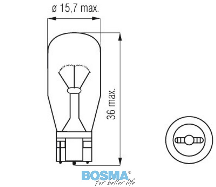 Žárovka 24V 10W T15 BOSMA 5312, , ,