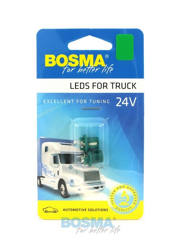 Žárovka LED 24V 1XLED B8,5D GREEN 2ks v balení BOSMA 7699, , ,